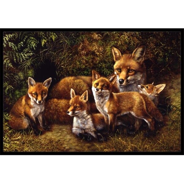 Carolines Treasures BDBA0090JMAT Fox Family Foxes by Daphne Baxter Indoor or Outdoor Mat; 24 x 36 BDBA0090JMAT - main